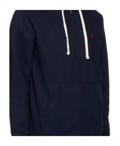 Polo Ralph Lauren Navy Blue Logo Hooded Cardigan In White