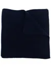 Polo Ralph Lauren Ribbed Knit Wool Scarf In Navy Blue