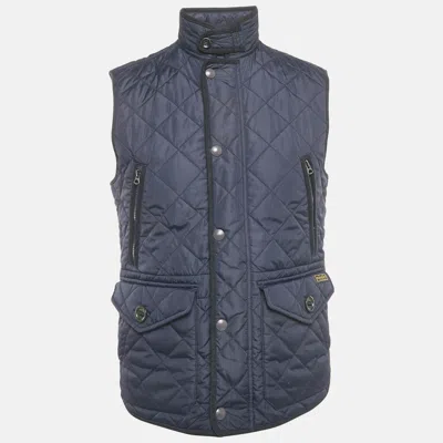 Pre-owned Polo Ralph Lauren Navy Blue Nylon Quilted Gilet S