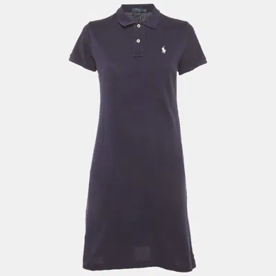 Pre-owned Polo Ralph Lauren Navy Blue Pique Polo Mini Dress S
