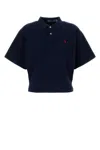 Polo Ralph Lauren Piquet Shirt With Short Sleeves And Polo Collar In Blue