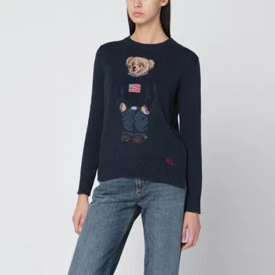 Polo Ralph Lauren Polo Bear Cotton And Linen Sweater In Blue