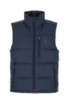 Polo Ralph Lauren Navy Blue Polyester Sleeveless Down Jacket In Blue