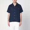 Polo Ralph Lauren Classic Fit Linen Camp Shirt Man Shirt Navy Blue Size L Linen In Blue