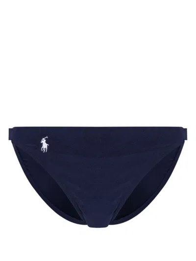 Polo Ralph Lauren Navy Blue Slip Bikini With Logo