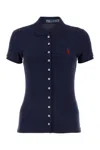 Polo Ralph Lauren Stretch Piquet Fitted Silhouette Ribbed Collar In Newportnavy