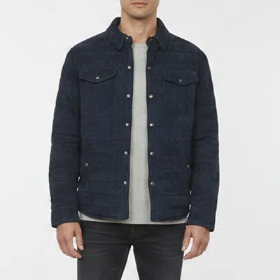 Pre-owned Polo Ralph Lauren Navy Blue Suede Button Front M Classics Down Jacket M