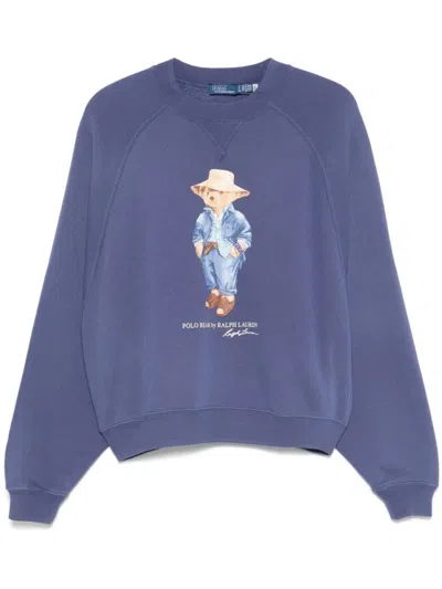 Polo Ralph Lauren Navy Blue Sweatshirt With Playful Logo Graphic