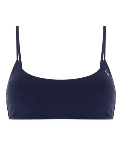 POLO RALPH LAUREN NAVY BLUE TOP BIKINI TOP WITH LOGO