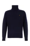 POLO RALPH LAUREN POLO RALPH LAUREN NAVY BLUE WOOL BLEND SWEATER