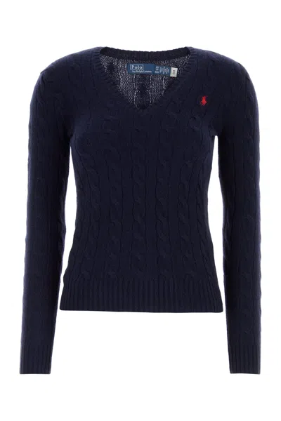 POLO RALPH LAUREN POLO RALPH LAUREN NAVY BLUE WOOL BLEND SWEATER