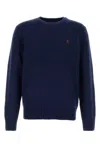 Polo Ralph Lauren Navy Blue Wool Blend Sweater In Blue