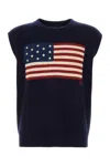 Polo Ralph Lauren Oversized Flag Motif Sleeveless Vest In Blue