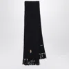 Polo Ralph Lauren Navy Blue Wool Polo Bear Scarf