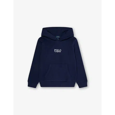 Polo Ralph Lauren Kids' Navy Boys' Logo-embroidered Regular-fit Cotton Hoody