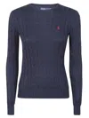 Polo Ralph Lauren Navy Cable-knit Cotton Sweater In Blue