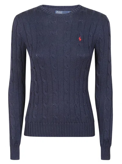 Polo Ralph Lauren Navy Cable-knit Cotton Sweater In Blue