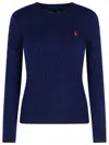 Polo Ralph Lauren All-over Cable Knit Cashmere Blend Sweater In Blue