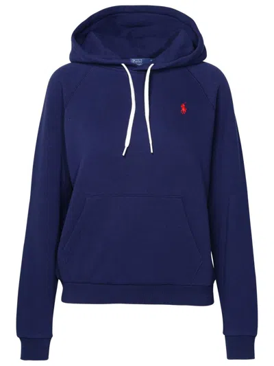 Polo Ralph Lauren Navy Cotton Blend Sweatshirt In Blue