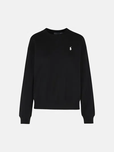 Polo Ralph Lauren Navy Cotton Blend Sweatshirt In Black