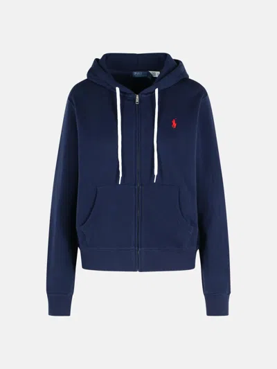 Polo Ralph Lauren Navy Cotton Blend Sweatshirt In Blue