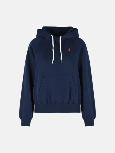 Polo Ralph Lauren Navy Cotton Blend Sweatshirt In Blue
