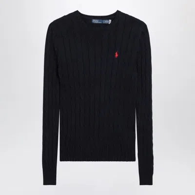 POLO RALPH LAUREN POLO RALPH LAUREN NAVY COTTON CABLEKNIT SWEATER