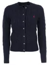 Polo Ralph Lauren Cotton Cable Long Sleeve Cardigan Blue In Blue
