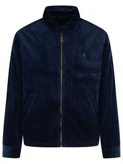 Polo Ralph Lauren Navy Cotton Jacket In Blue