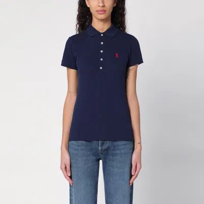 Polo Ralph Lauren Navy Cotton Polo Shirt In Blue