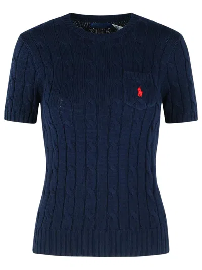 Polo Ralph Lauren Navy Cotton Sweater In Blue