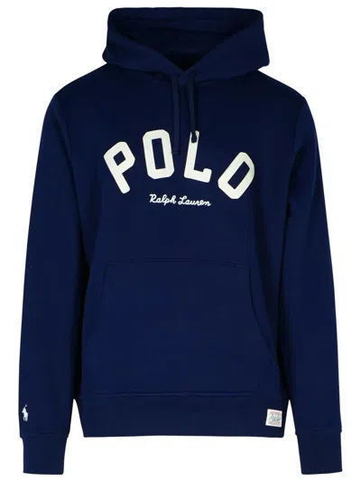 Polo Ralph Lauren Felpa Con Cappuccio Rl Logo Sweatshirt In Navy