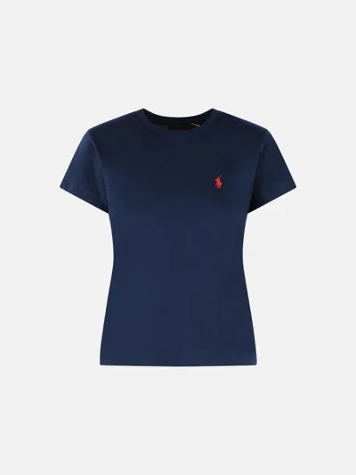 Polo Ralph Lauren Navy Cotton T-shirt In Blue