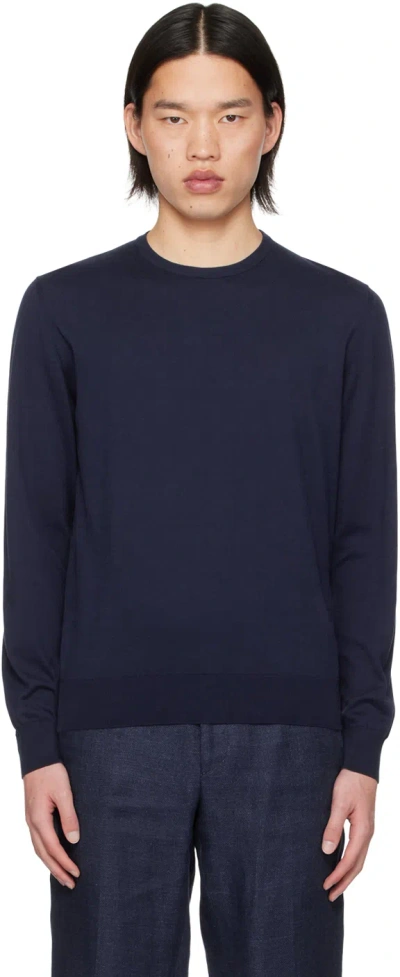 Polo Ralph Lauren Navy Crewneck Jumper In Spring Navy