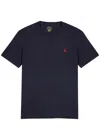 Polo Ralph Lauren Blue Crewneck T-shirt With Pony Embroidery On The Front In Navy