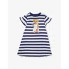 Polo Ralph Lauren Striped Polo Bear Cotton Tee Dress In Navy