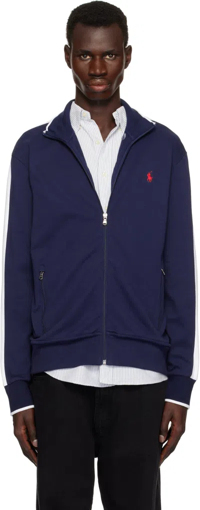 Polo Ralph Lauren Navy Interlock Track Jacket In French Navy