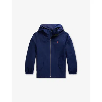 Polo Ralph Lauren Navy Kids' Brand-embroidered Hooded Woven Jacket