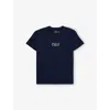 Polo Ralph Lauren Go-embroidery Short-sleeve Cotton-jersey T-shirt 6-14 Years Navy Xl In Navy