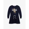 Polo Ralph Lauren Cotton Blend Dress With Polo Bear Print In Blue