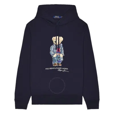 Polo Ralph Lauren Navy Polo Bear Hoodie In Blue