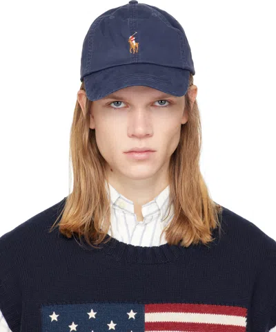 Polo Ralph Lauren Navy Stretch-cotton Twill Ball Cap In Blue