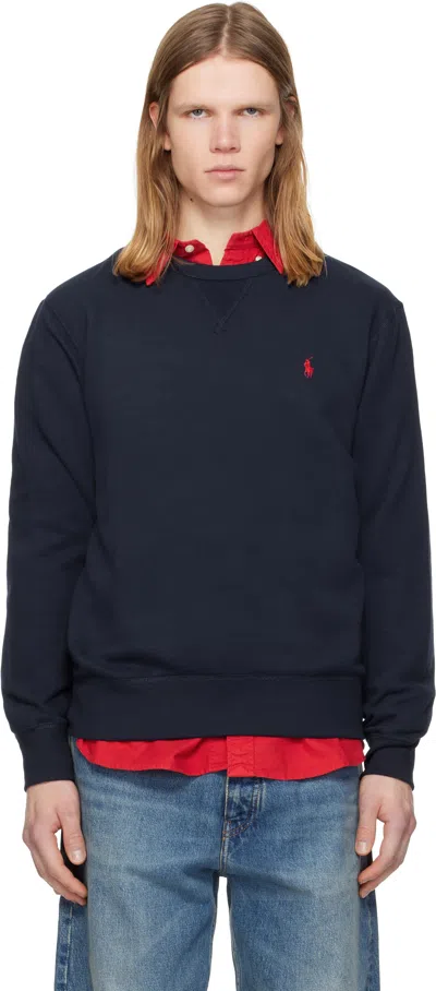 Polo Ralph Lauren Navy 'the Rl Fleece' Sweatshirt In Blue