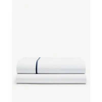 Polo Ralph Lauren Navy Westbank Super King Cotton Flat Sheet 280cm X 290cm
