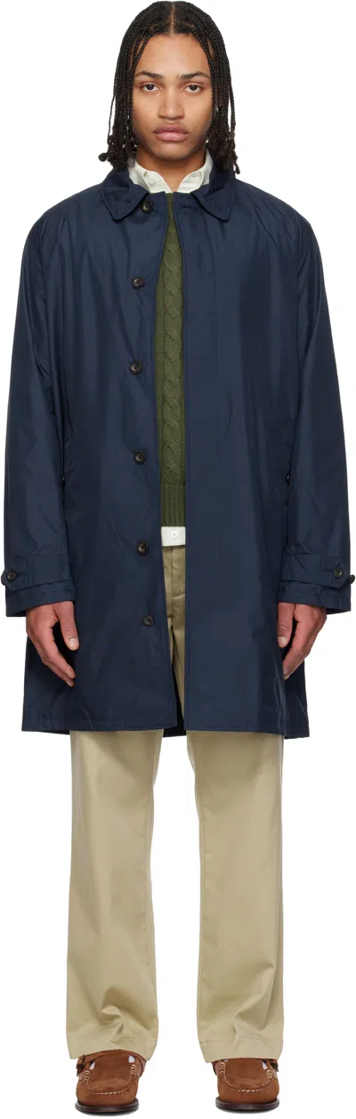 Polo Ralph Lauren Navy Windbreaker Coat In Blue