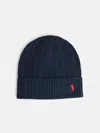 Polo Ralph Lauren Navy Wool Blend Beanie In Blue