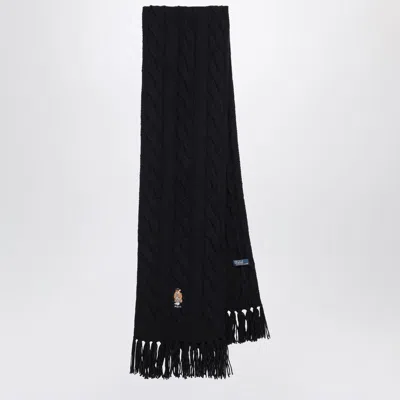 POLO RALPH LAUREN POLO RALPH LAUREN NAVY WOOL POLO BEAR SCARF