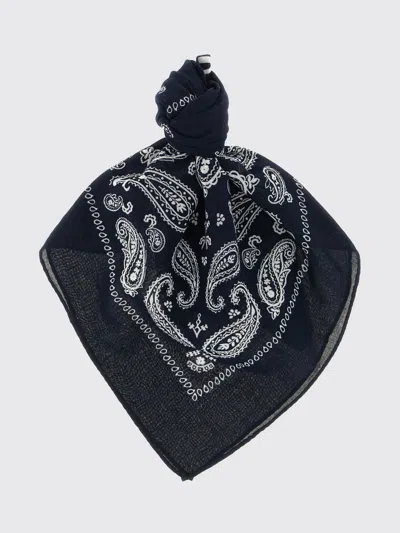 Polo Ralph Lauren Women Navy Blue Paisley Printed Bandana Scarf In Black