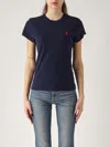 Polo Ralph Lauren Crew Neck Blue Sweater With Embroidered Detail In Navy