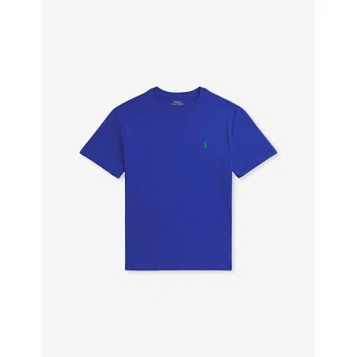 Polo Ralph Lauren Kids' New Sapphire/c6133 Logo-embroidered Short-sleeved Cotton-jersey T-shirt 6-13 Years In Blue